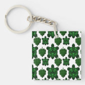 Mooie schildpad en bladpatroon  sleutelhanger (voorkant)