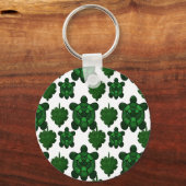Mooie schildpad en bladpatroon sleutelhanger (Voorkant)