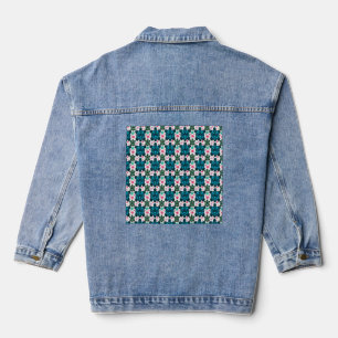 Mooie Schildpad en Bloemige Naadloos Patroon Noti Denim Jacket