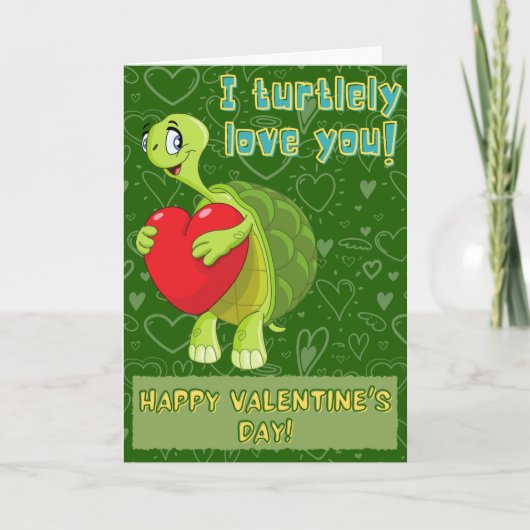 Mooie Schildpad Grappige Valentijnkaart Kaart (Voorkant)