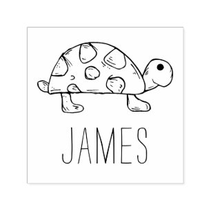 Mooie Schildpad Kunst met Aangepaste Naam Vooraf G Zelfinktende Stempel
