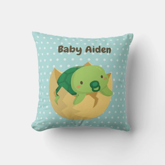 Mooie schildpad net uitgekomen kinderkamer decor k kussen (Voorkant)