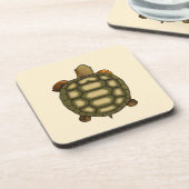 Mooie schildpad op Light Champagne Beige Bier Onderzetter (Linkerzijde)