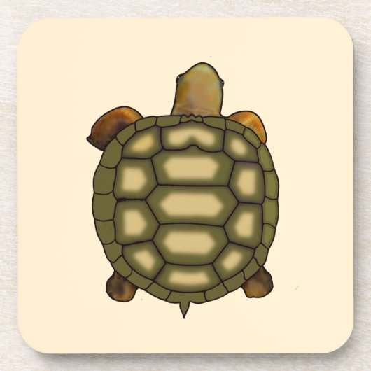Mooie schildpad op Light Champagne Beige Bier Onderzetter (Voorkant)
