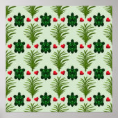 Mooie Schildpad Patroon Esthetiek | Tropische Blad Poster (Voorkant)