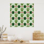 Mooie Schildpad Patroon Esthetiek | Tropische Blad Poster (Keuken)