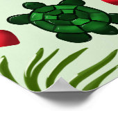 Mooie Schildpad Patroon Esthetiek | Tropische Blad Poster (Hoek)