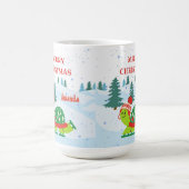 Mooie Schildpad Schaatsen in de Winter & Kerst Naa Koffiemok (Center)