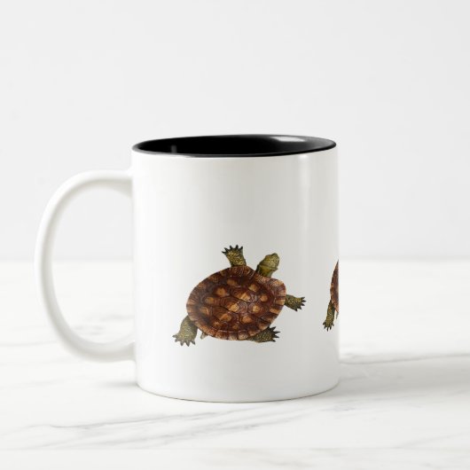 mooie schildpad tweekleurige koffiemok (Links)