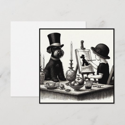 Mooie Schnauzer Note Kaart Notitiekaartje (Voorkant / Achterkant)