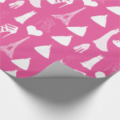 Mooie schoen bruidsjurk Eiffeltoren Hart Cadeaupapier (Hoek)