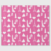 Mooie schoen bruidsjurk Eiffeltoren Hart Cadeaupapier (Vlak)