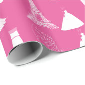 Mooie schoen bruidsjurk Eiffeltoren Hart Cadeaupapier (Rol Hoek)