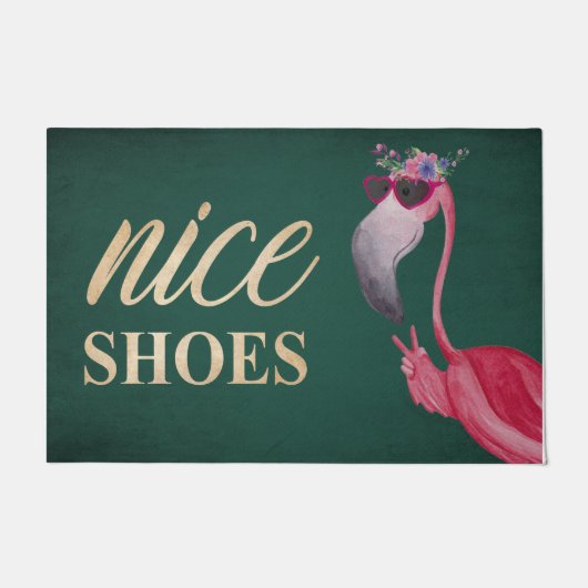 Mooie schoenen Flamingo deurmat, grappig Deurmat (Voorkant)
