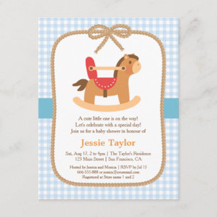 Mooie Schommelende Paard Babyshower Uitnodigingen