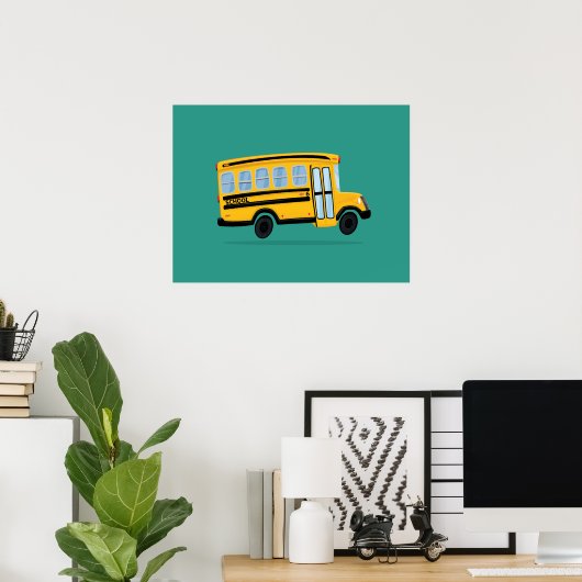 Mooie schoolbus kunst poster (Thuiskantoor)
