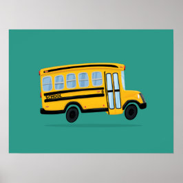 Mooie schoolbus kunst poster