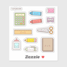 Mooie schoolspullen set sticker