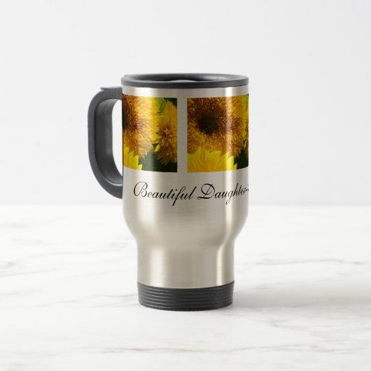 Mooie schoondochter-in-law koffie Mok zonnebloemen (Voorkant links)