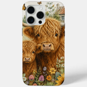 Mooie Schotse Hoogland Koeien Hoesje   Waterverf K