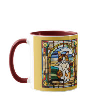 Mooie Schotse Kat Glas-in-Lood Koffiemok