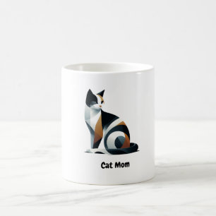 Mooie Schotse Kat Moeder Keramische Koffiemok