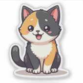 Mooie Schotse Katje – Kawaii Kunst Sticker (Voorkant)
