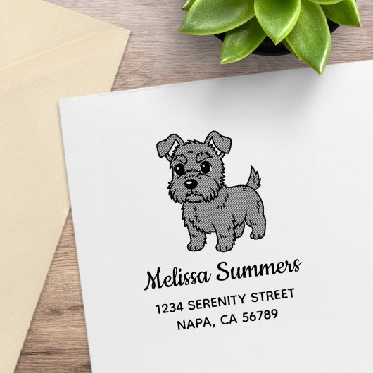 Mooie Schotse Terriër Hond Adres Rubberstempel