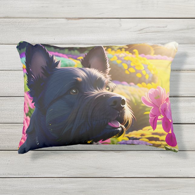 Mooie Schotse Terriër Hond Twee Buitenkussen (Voorkant)