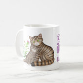 Mooie Schotse wilde kat en katje mok (Voorkant links)