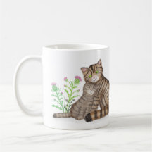 Mooie Schotse wilde kat en katje mok