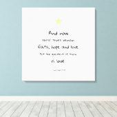 Mooie Schrift Bijbel Quote 1 Korintiërs Canvas Afdruk (Insitu (Houten vloer))