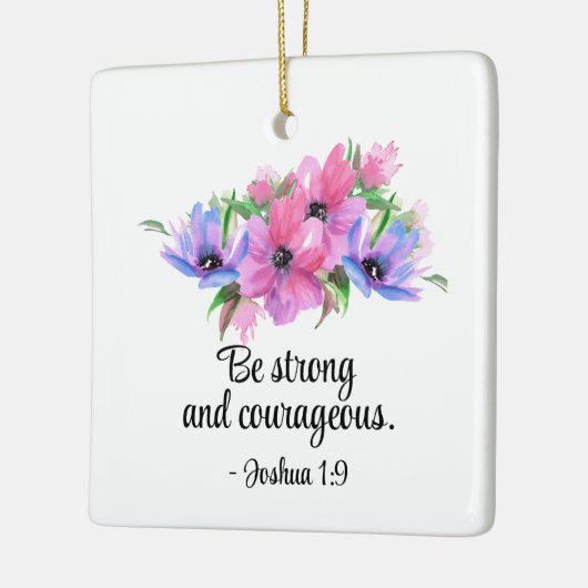 Mooie Schrift Sterk Moedig Bloem Keramisch Ornament (Links)