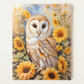 Mooie schuur uil en zonnebloemen planner (Achterkant)