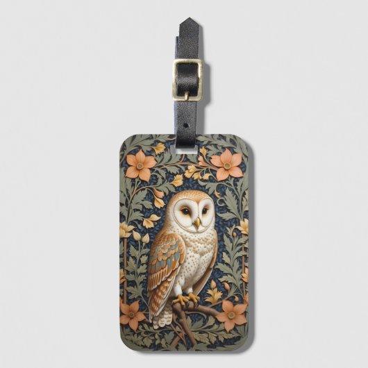 Mooie  schuur uil William Morris geïnspireerd Bagagelabel (Voorkant (verticaal))