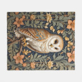 Mooie  schuur uil William Morris geïnspireerd Fleece Deken (Voorkant (Horizontaal))