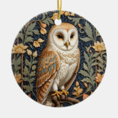 Mooie  schuur uil William Morris geïnspireerd Keramisch Ornament (Voorkant)
