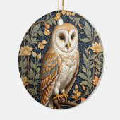 Mooie  schuur uil William Morris geïnspireerd Keramisch Ornament (Links)