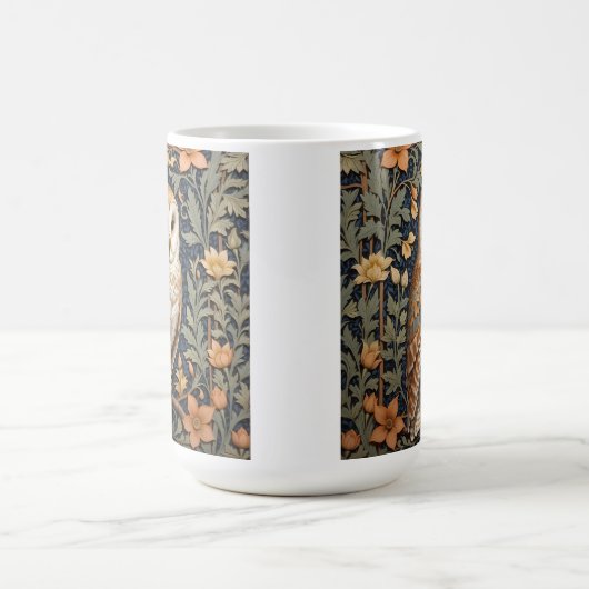 Mooie  schuur uil William Morris geïnspireerd Koffiemok (Center)
