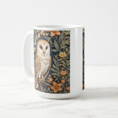 Mooie  schuur uil William Morris geïnspireerd Koffiemok (Voorkant links)