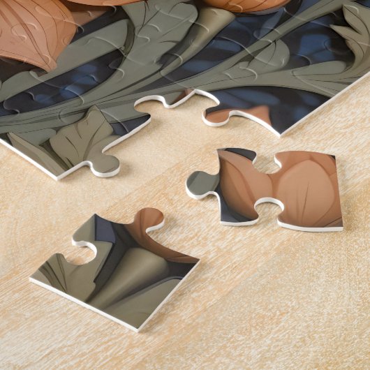 Mooie schuur uil William Morris geïnspireerd Legpuzzel (Zijkant)