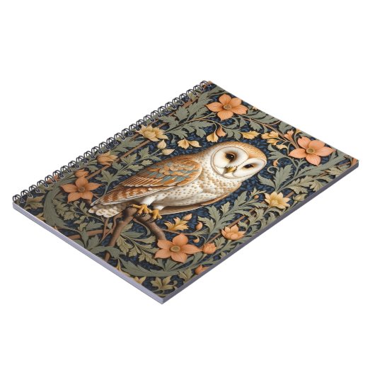 Mooie  schuur uil William Morris geïnspireerd Notitieboek (Linkerzijde)