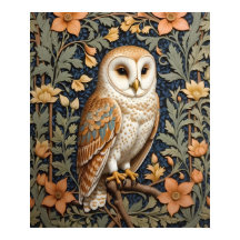 Mooie schuur uil William Morris geïnspireerd