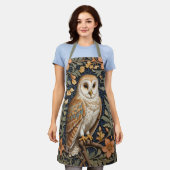 Mooie schuur uil William Morris geïnspireerd Schort (Gedragen)