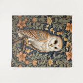 Mooie schuur uil William Morris geïnspireerd Wandkleed (Voorkant (horizontaal))