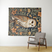 Mooie schuur uil William Morris geïnspireerd Wandkleed (In Situ (horizontaal))