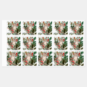 Mooie schuuruil en vintage bloemen labels