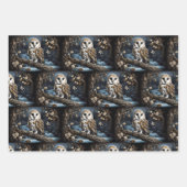 Mooie schuuruil op een tak inpakpapier vel (Voorkant 3)