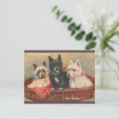 Mooie Scottie Dogs  Painting Holiday Briefkaart (Staand voorkant)