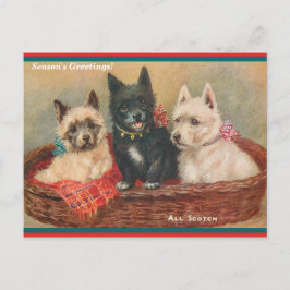 Mooie Scottie Dogs Painting Holiday Briefkaart
